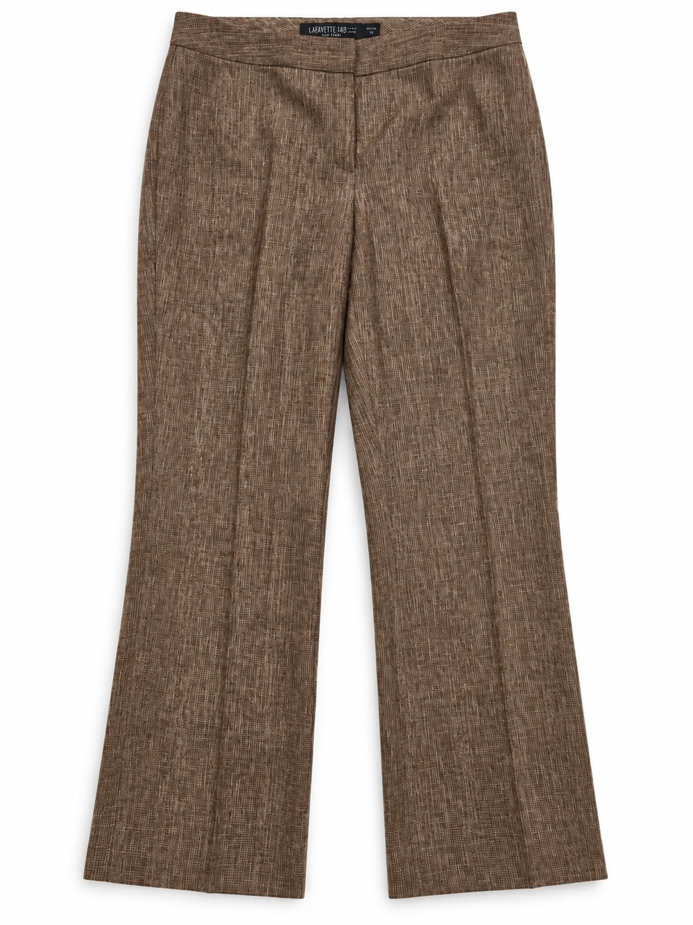 Lafayette 148 New York Textured Brown Women's Dress Pants